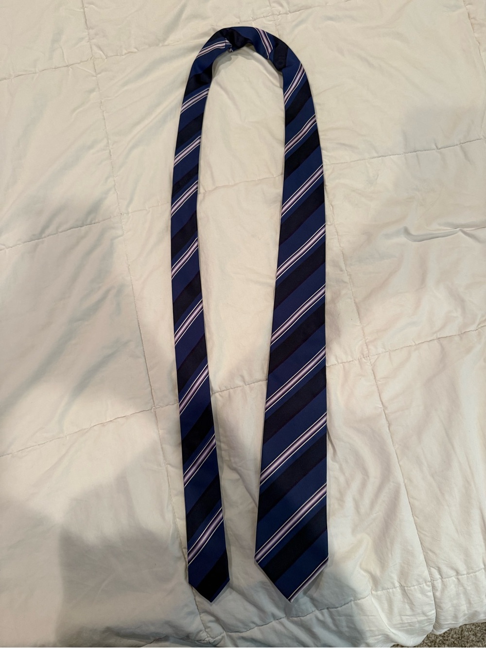 Hugo Boss Navy Striped Tie - Blue